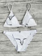 Romwe Bull Print Triangle Bikini Set