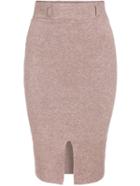 Romwe Slit Bodycon Khaki Skirt