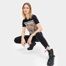 Romwe Leopard Panel Tee