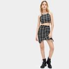Romwe Plaid Cami Top With Asymmetrical Hem Skirt