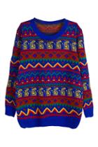 Romwe Retro Wave Knitted Jumper