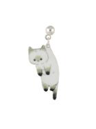 Romwe White 1 Pcs Cute Cat Earring