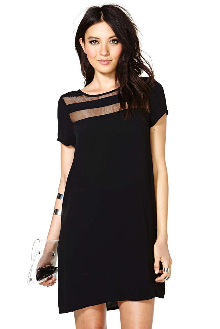 Romwe Sheer Mesh Loose Dress