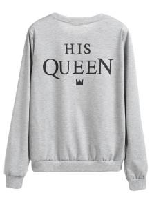 Romwe Slogan Print Back Pullover