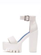 Romwe White Lug Sole Open Toe Platform Chunky Sandals