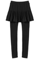 Romwe Flouncing Black Skirt Legging
