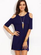 Romwe Open Shoulder Tee Dress
