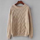 Romwe Rib Hem Pointed Sweater