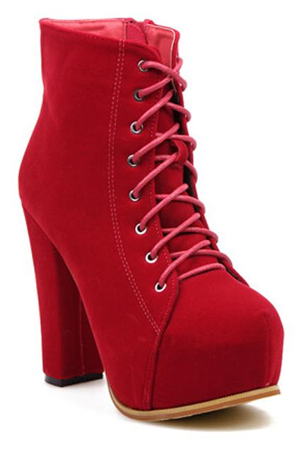 Romwe Shoelace Platform High Heel