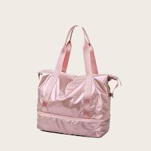 Romwe Minimalist Pocket Side Tote Bag