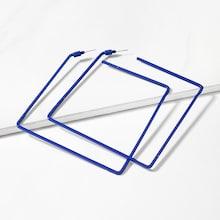 Romwe Slim Square Shaped Hoop Earrings 1pair
