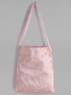 Romwe Pink Velvet Plain Shoulder Bag