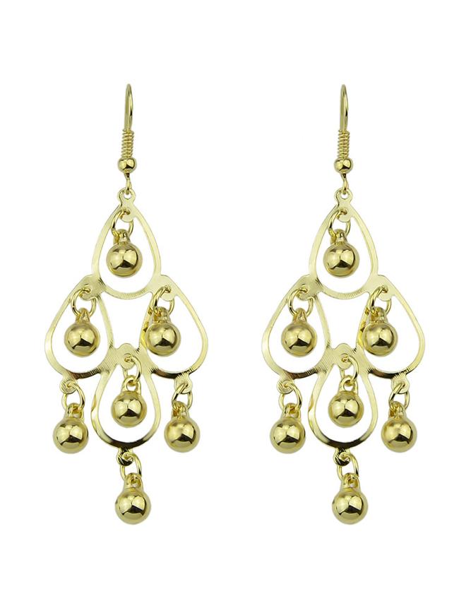 Romwe Gold Color Large Chandelier Earrings