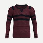 Romwe Guys Button Cable Knit Jumper