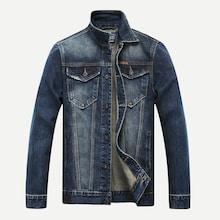 Romwe Men Washed Denim Jacket