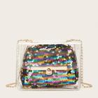 Romwe Clear Bag With Sequins Inner Clutch