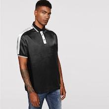 Romwe Guys Two Tone Striped Polo Shirt