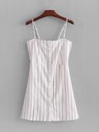 Romwe Button Through Striped Cami Dress