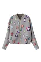 Romwe Cartoon Insect Print Casual Jacket