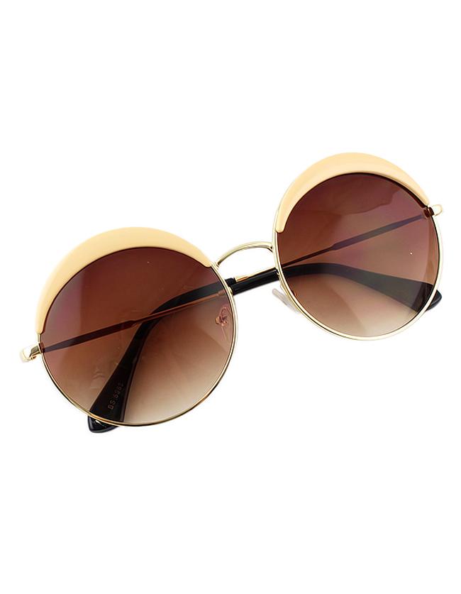 Romwe Fashionable Round Pink Oversized Sunglasses