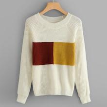 Romwe Cut And Sew Jumper