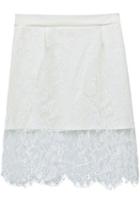 Romwe Lace Slim White Skirt