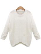 Romwe Hollow Loose Mohair Sweater