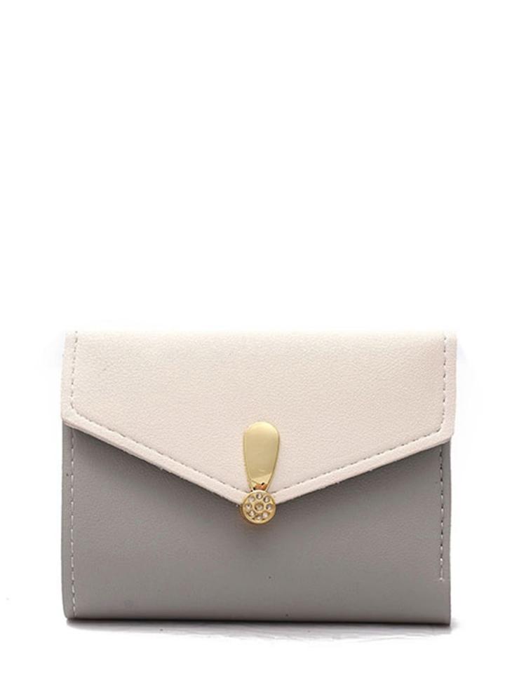 Romwe Color Block Flap Purse Bag