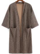 Romwe Short Sleeve Pockets Rivets Coat