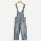 Romwe Ripped Pocket Decoration Denim Jumpsuit