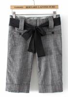 Romwe Belt Pockets Half Pant