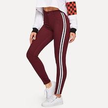 Romwe Stripe Side Skinny Ankle Jeans