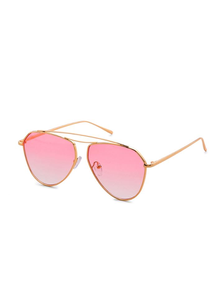 Romwe Double Top Bar Oval Lens Sunglasses