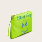 Romwe Neon Lime Letter Print Clutch Bag