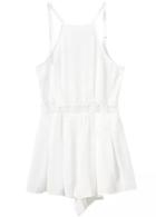 Romwe Spaghetti Strap With Lace Backless Jumpsuit