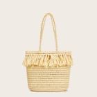 Romwe Tassel Detail Woven Tote Bag