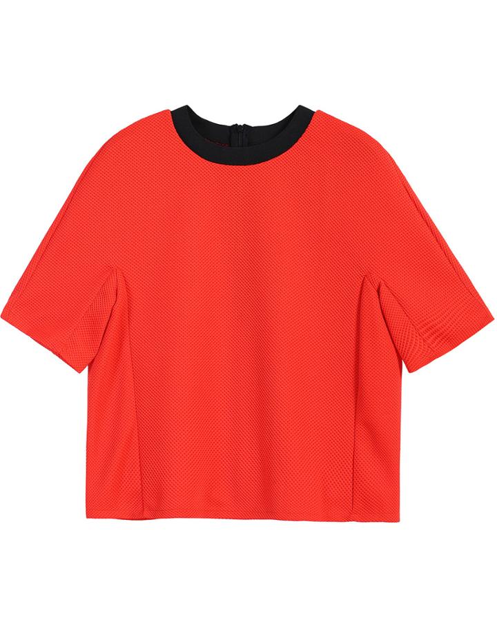 Romwe Short Sleeve Loose Orange Top