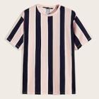 Romwe Guys Striped Short Sleeve Top