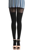 Romwe Spun Gold Black Tights