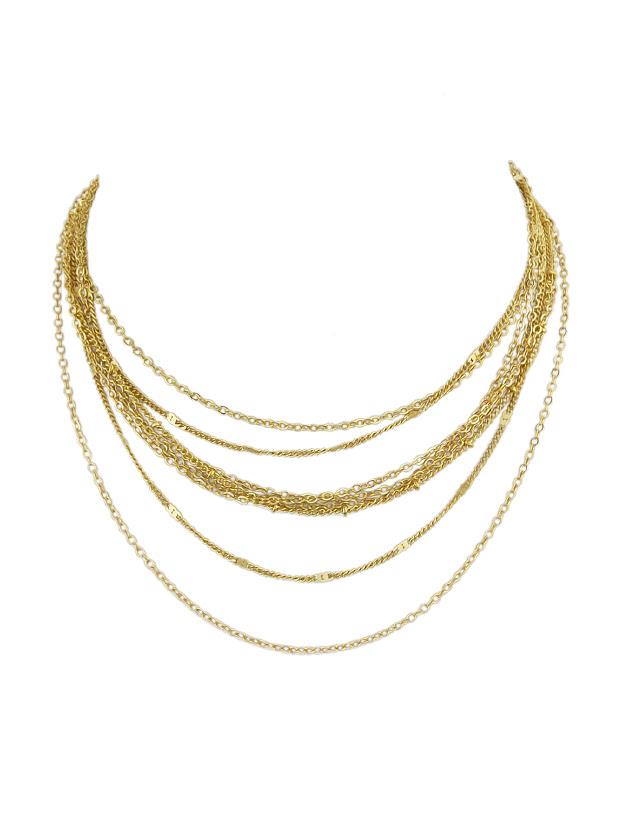 Romwe Gold Multi Layers Chain Necklace For Fashion Women Accessories