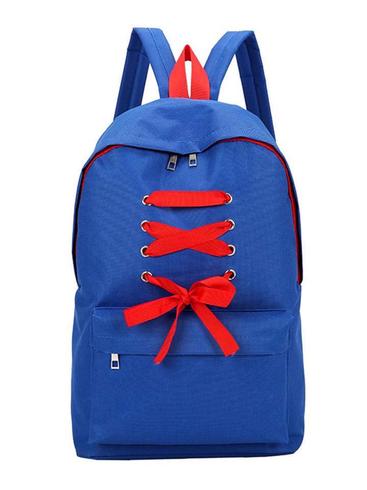 Romwe Criss Cross Zipper Front Backpack