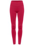 Romwe Elastic Waist Slim Hot Pink Leggings