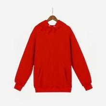 Romwe Men Plain Hooded Sweatshirt