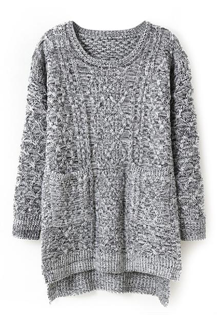 Romwe Double Pockets Asymmetric Loose Jumper