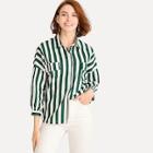Romwe Single Breasted Striped Blouse
