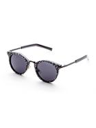 Romwe Black Sunglasses With Polka Dot Detail