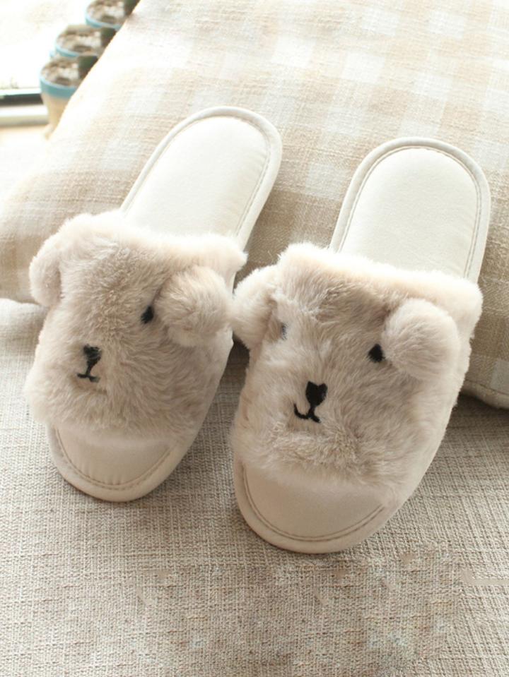 Romwe Fluffy Bear Slippers