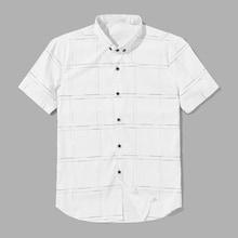 Romwe Men Grid Print Shirt