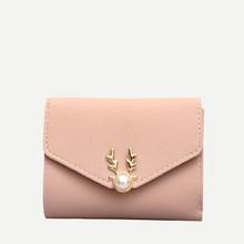 Romwe Faux Pearl Decor Flap Purse