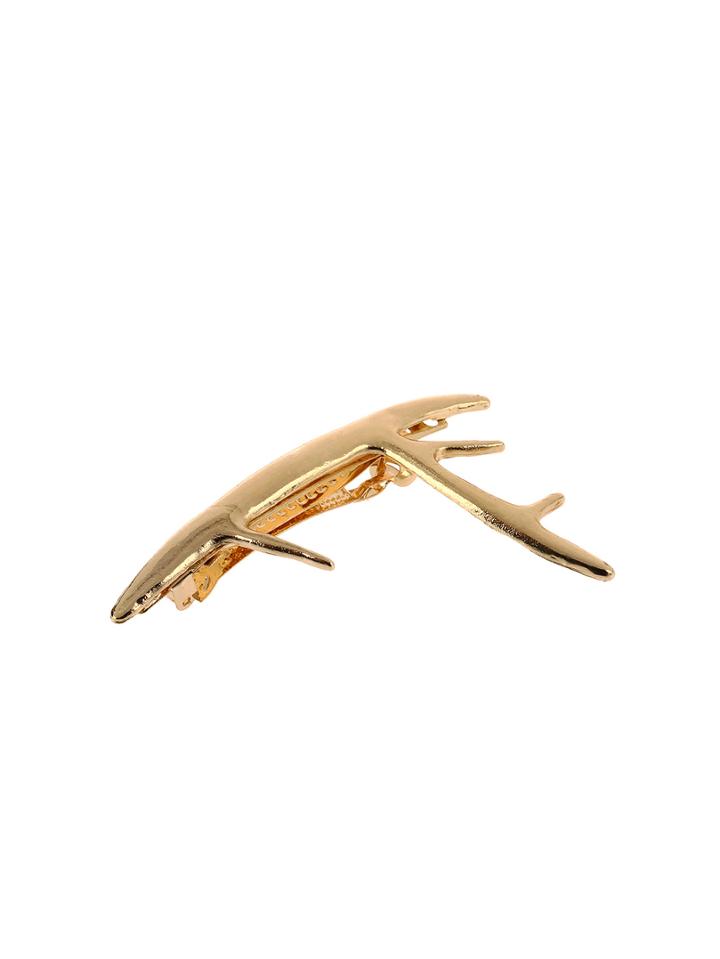 Romwe Gold Buckhorn Hair Pin